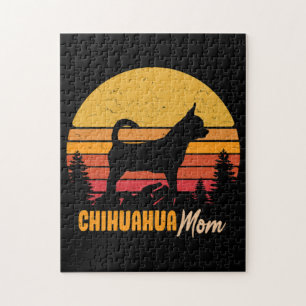 Chihuahua Dog Mom Vintage Retro Jigsaw Puzzle