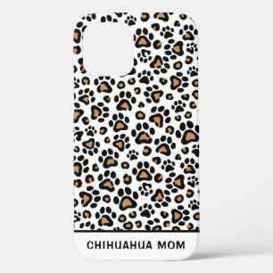 Chihuahua Dog Mom with Leopard Paw Print iPhone 12 Case