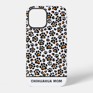 Chihuahua Dog Mom with Leopard Paw Print iPhone 12 Case