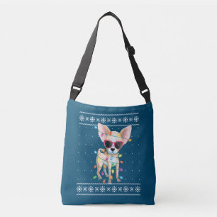 Chihuahua Dog Mom Women Christmas Ugly Sweater Crossbody Bag