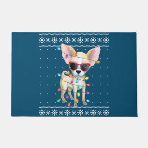Chihuahua Dog Mom Women Christmas Ugly Sweater Doormat