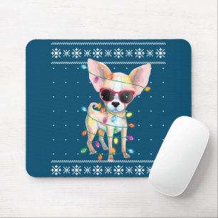 Chihuahua Dog Mom Women Christmas Ugly Sweater Mouse Pad