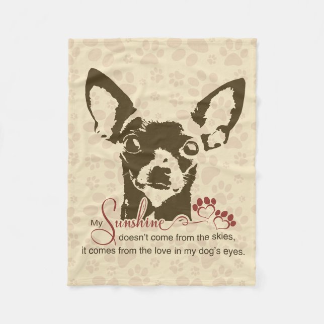 Chihuahua Dog My Sunshine Fleece Blanket (Front)