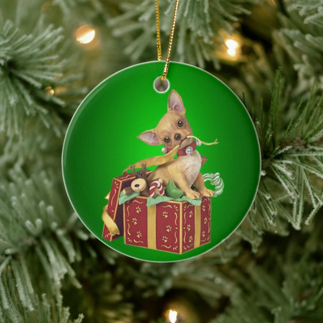 Chihuahua Dog Ornement de Noël (Arbre)