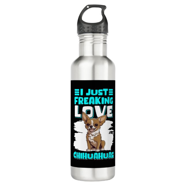 Chihuahua Dog Owner Love Chihuahuas 710 Ml Water Bottle (Front)