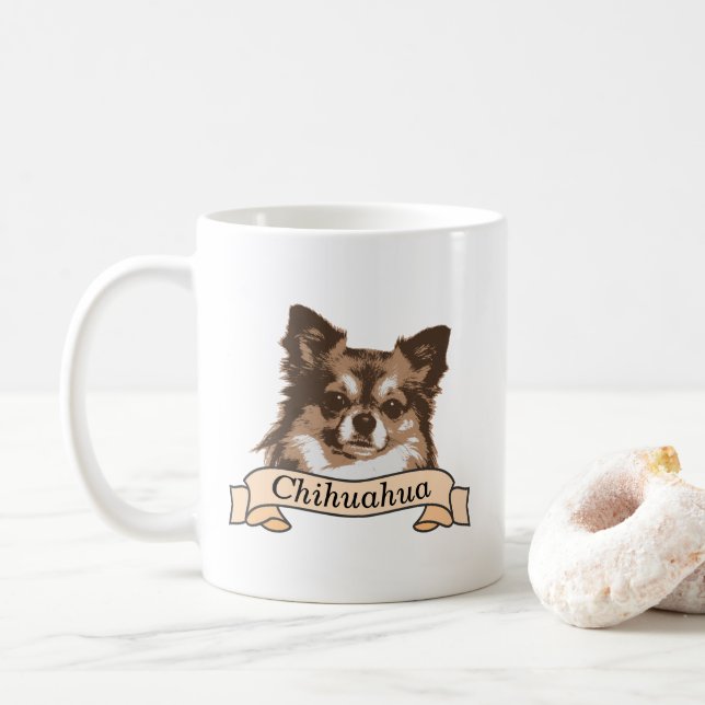 Chihuahua Dog Personalized Coffee Mug (With Donut)