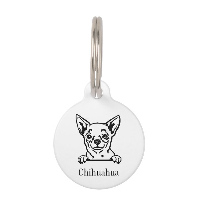 Chihuahua dog personalized name tag (Front)