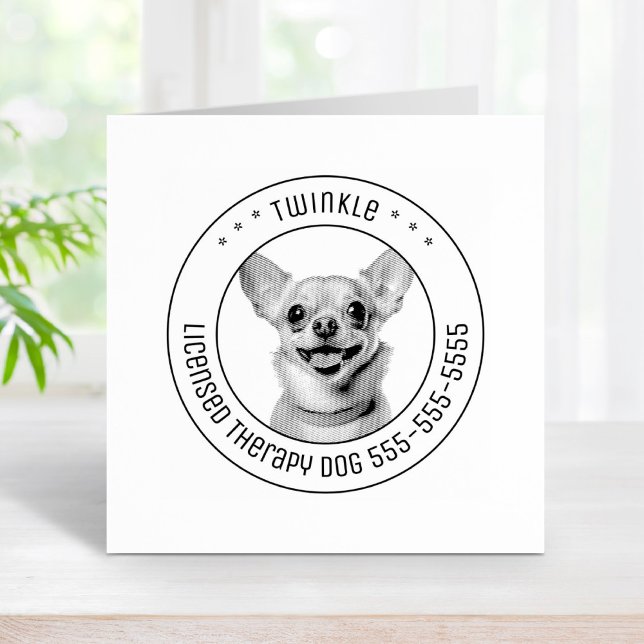 Chihuahua Dog Pet Photo Round Rubber Stamp (Creator Uploaded)