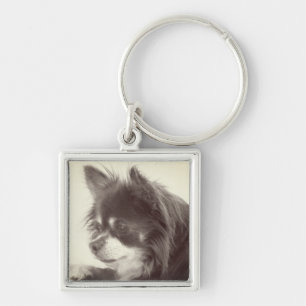 Chihuahua Dog Portrait Keychain