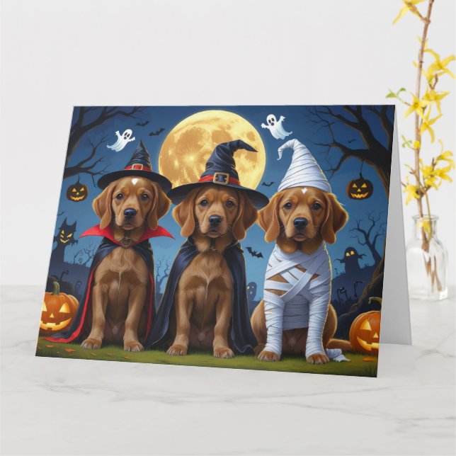Chihuahua Dog Pumpkin Halloween Funny Card (Yellow Flower)