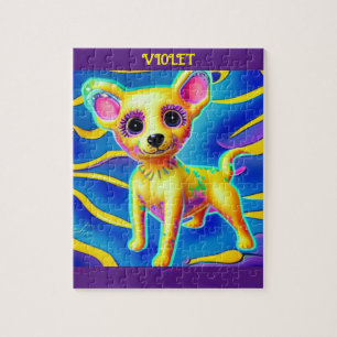 CHIHUAHUA DOG PUZZLE AVEC UN NOM PERSONNALISÉ.