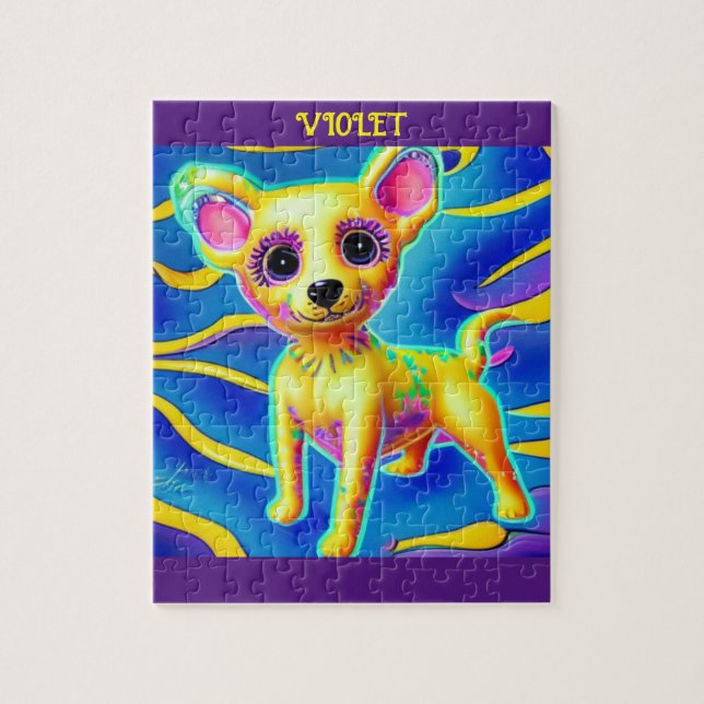 CHIHUAHUA DOG PUZZLE AVEC UN NOM PERSONNALISÉ. (Vertical)