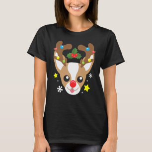 Chihuahua Dog Reindeer Funny Cute Dog Mom Dad Chri T-Shirt