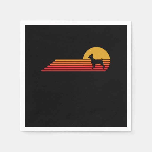 Chihuahua Dog Retro Vintage Style Napkin (Front)