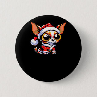 Chihuahua Dog Santa Classic T-Shirt 2 Inch Round Button