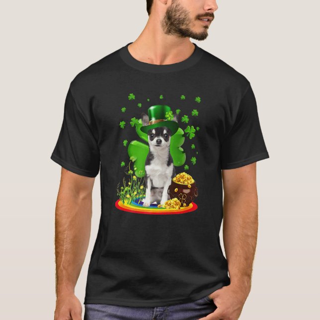 Chihuahua Dog Shamrock St Patricks Day Dog Irish G T-Shirt (Front)