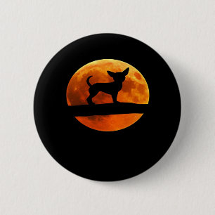 Chihuahua Dog Silhouette Moon chiwawa lover Classi 2 Inch Round Button
