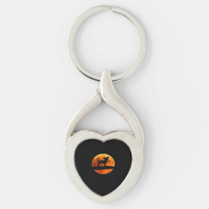 Chihuahua Dog Silhouette Moon chiwawa lover Classi Keychain