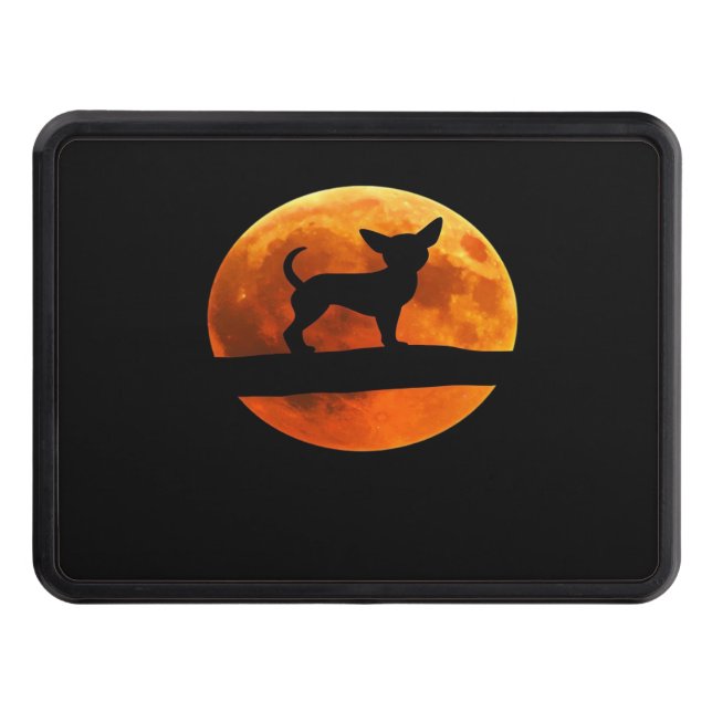 Chihuahua Dog Silhouette Moon chiwawa lover Classi Trailer Hitch Cover (Front)
