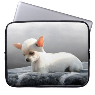 Chihuahua Dog Sitting Dog Portrait Art Painting Laptop Sleeve