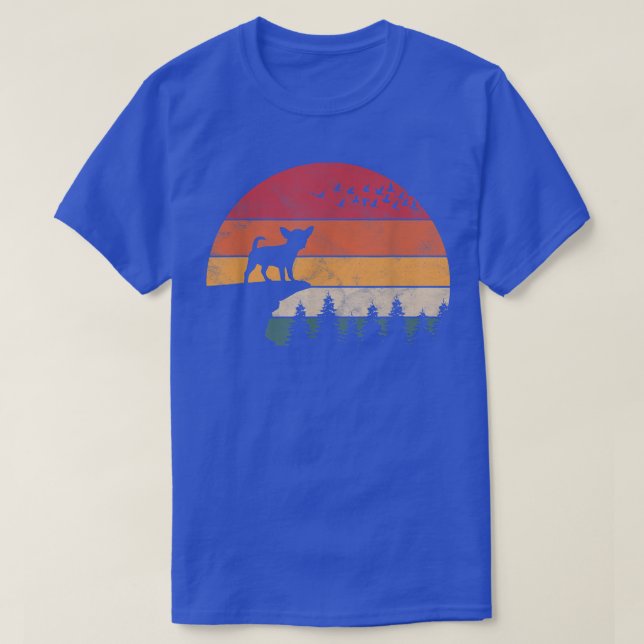 Chihuahua Dog Sunset Retro Style for Men Women T-Shirt (Design Front)