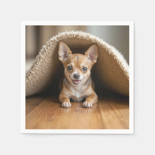 Chihuahua Dog Under a Rug Napkin