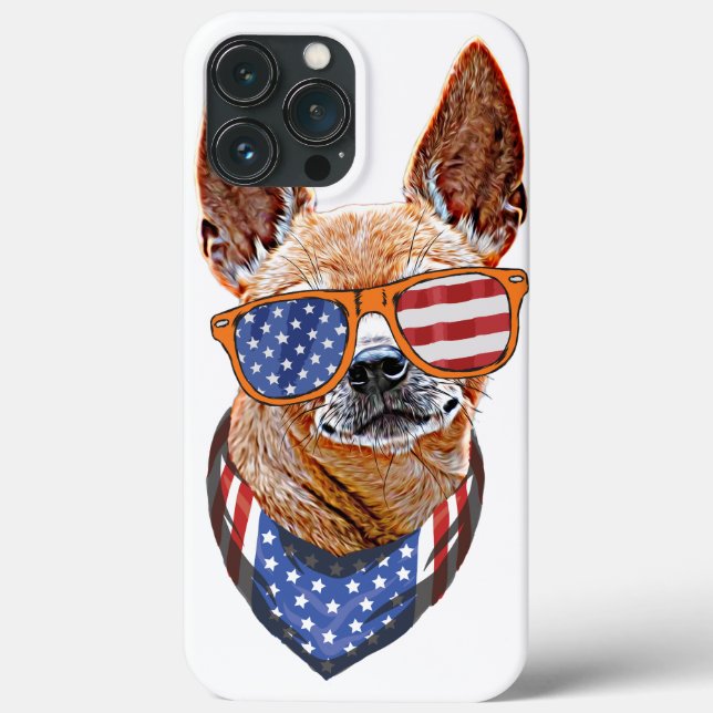 Chihuahua Dog USA American Independence 4th July Case-Mate iPhone Case (Back)