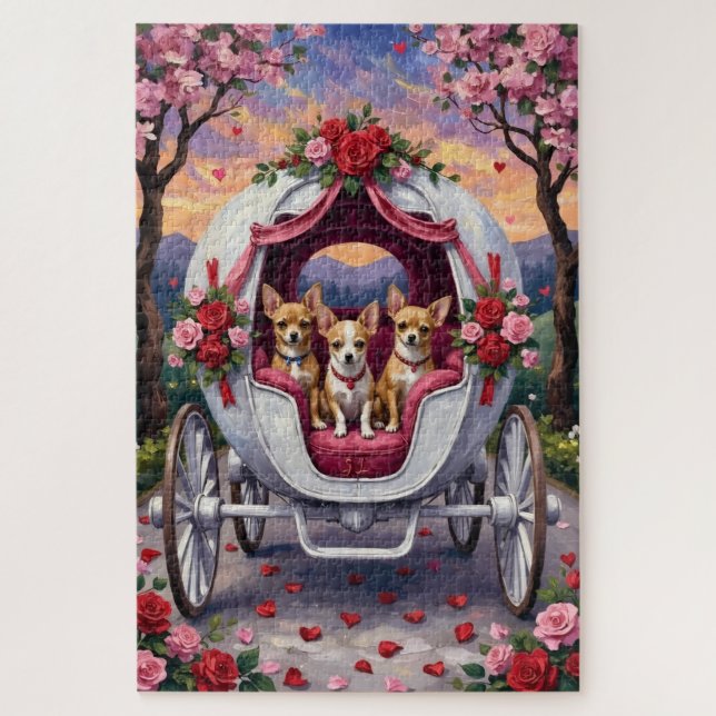 Chihuahua Dog Valentine's Day Jigsaw Puzzle (Vertical)