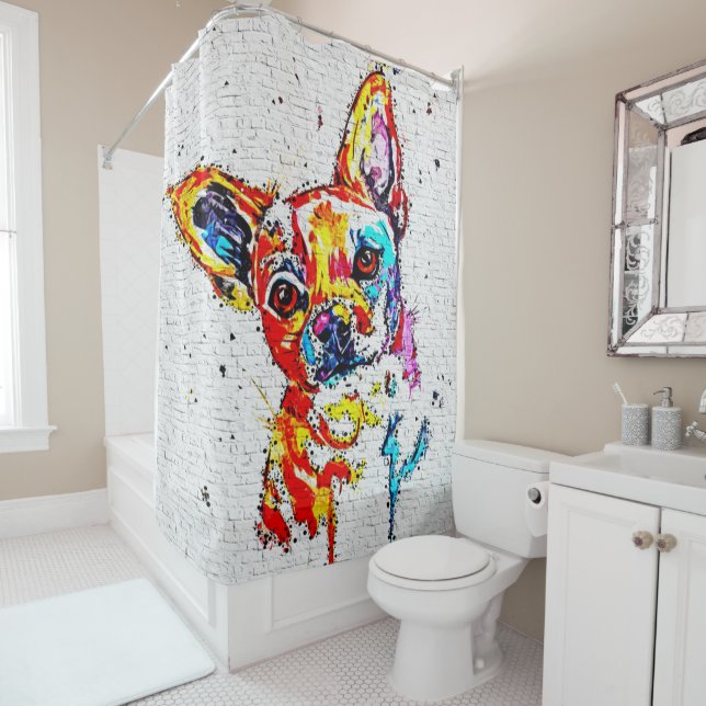Chihuahua Dog Watercolor Portrait Colourful (In Situ)