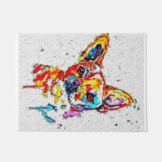 Chihuahua Dog Watercolor Portrait Colourful Doormat