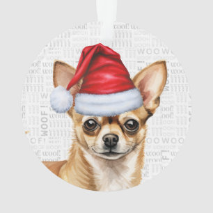Chihuahua Dog with Name and Photo Christmas Ornament