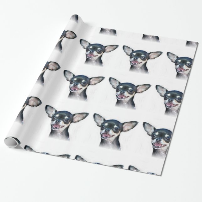 chihuahua dog wrapping paper (Unrolled)