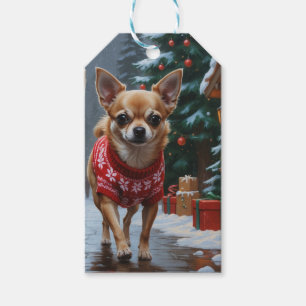 Chihuahua Dogs Christmas Snow Holiday Gift Tags
