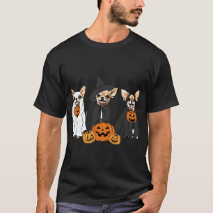 Chihuahua Dogs Lovers Ghost Witch Mummy Halloween  T-Shirt
