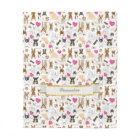 Chihuahua Dogs Paw Prints Hearts Bone Text Pattern