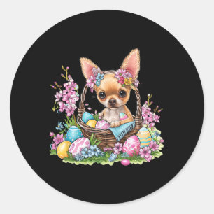 Chihuahua Easter Chihuahua Bunny Ears Graphic Classic Round Sticker