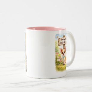 Chihuahua Enjoy the little things. Two-Tone Coffee Mug