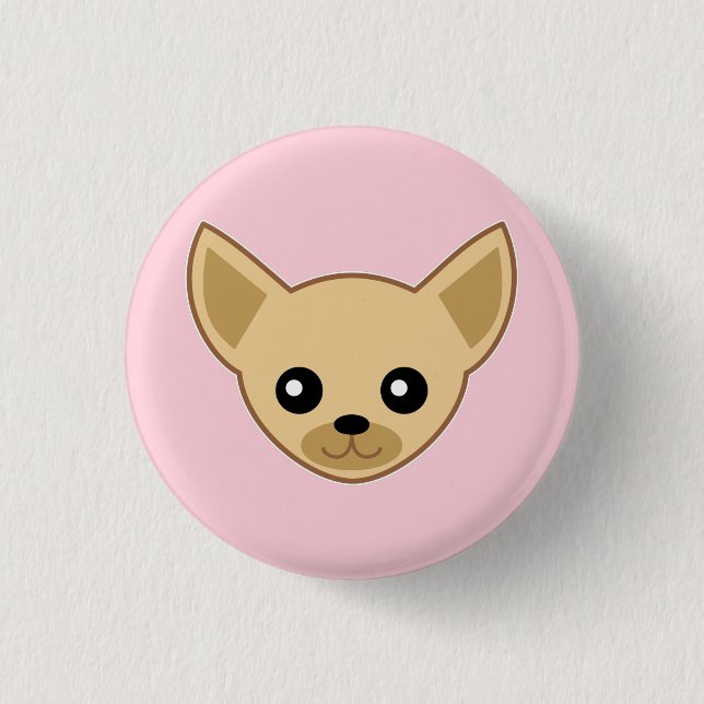 Chihuahua Face 1 Inch Round Button (Front)