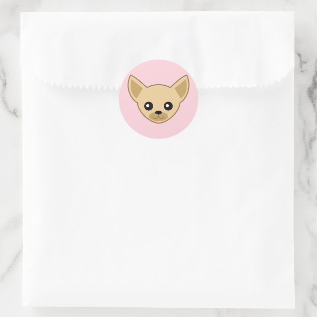 Chihuahua Face Classic Round Sticker (Bag)