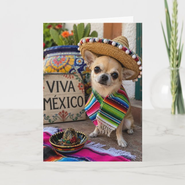 Chihuahua Fiesta Greeting Card (Front)
