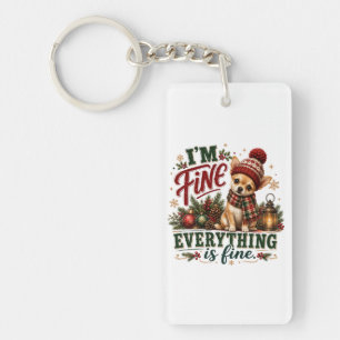 Chihuahua Fine Everything Is Fine Keychain
