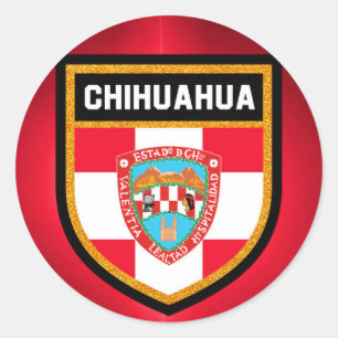 Chihuahua Flag Classic Round Sticker