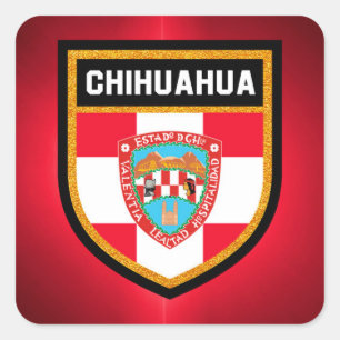 Chihuahua Flag Square Sticker