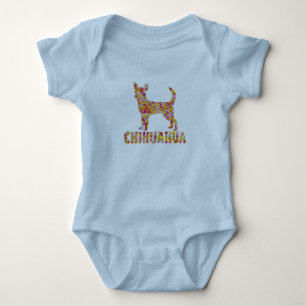 Chihuahua Floral Baby Bodysuit