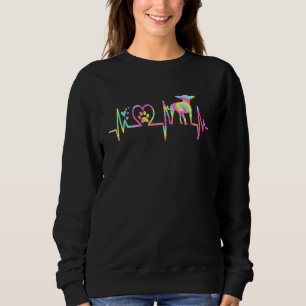 Chihuahua For Mom Women Heartbeat Tie Dye Chiwawa Sweatshirt