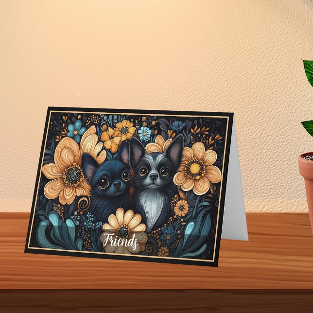 Chihuahua Friends Art Nouveau Chic Cartes à Note (Chihuahua Friends Art Nouveau Chic Note Cards)