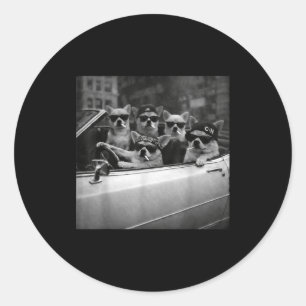 Chihuahua gangster dog street funny chihuahua classic round sticker