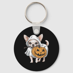 Chihuahua Ghost Dog Halloween Keychain