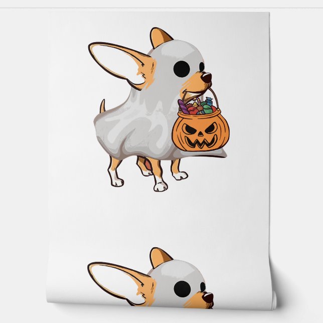 Chihuahua Ghost Pumpkin Halloween Shirt Wallpaper (Unrolling)