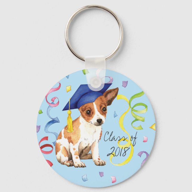 Chihuahua Graduate Keychain (Front)